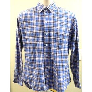 Ledbury fine shirtmakers Long Sleeve Button Down Plaid shirt 34 15.5 MED POLAND